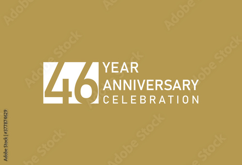 46 years anniversary celebration logotype on gold Background