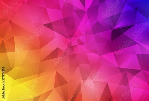 Light Pink, Yellow vector gradient triangles template.