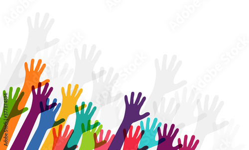 many people stretch their hands up