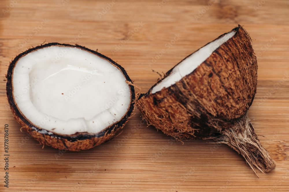 coconut on wooden background coconut on wooden background