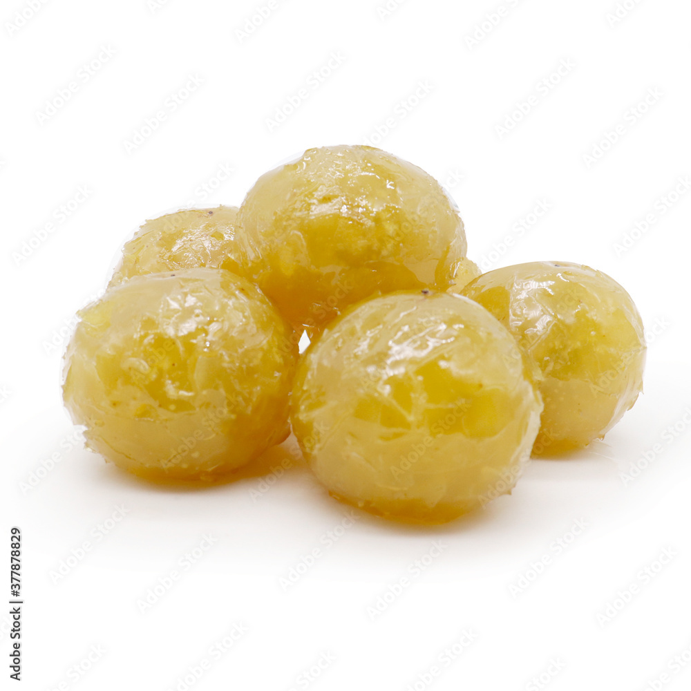 Amla Murabba or Amla Jam isolated on white background Amla Murabba or Amla Jam isolated on white background