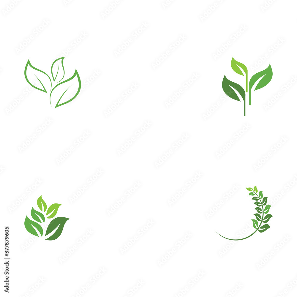 Set Green garden green leaf Logo Template Set Green garden green leaf Logo Template