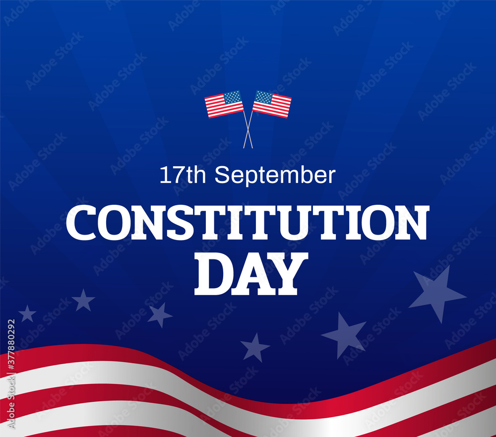Constitution Day banner design with national flag elements on blue background. September 17th Citizenship Day in United States Constitution Day banner design with national flag elements on blue background. September 17th Citizenship Day in United States