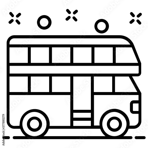 
Editable icon design of london bus, double decker icon 
