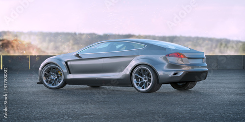 3D rendering of a brand-less generic car © Andrus Ciprian