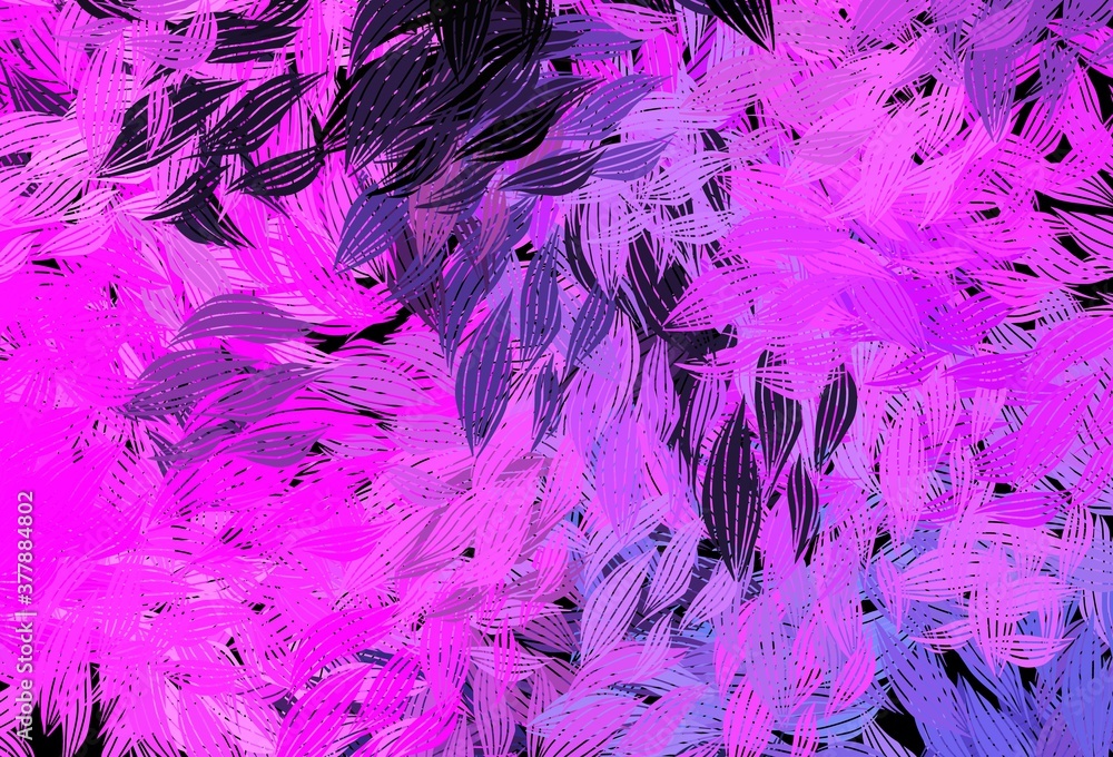 Dark Purple, Pink vector elegant pattern with leaves.