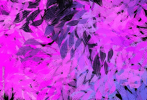Dark Purple  Pink vector elegant pattern with leaves.