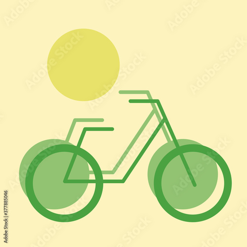Green bicycle flat icon vector template, ecology and health care, better for enviroment and earth.