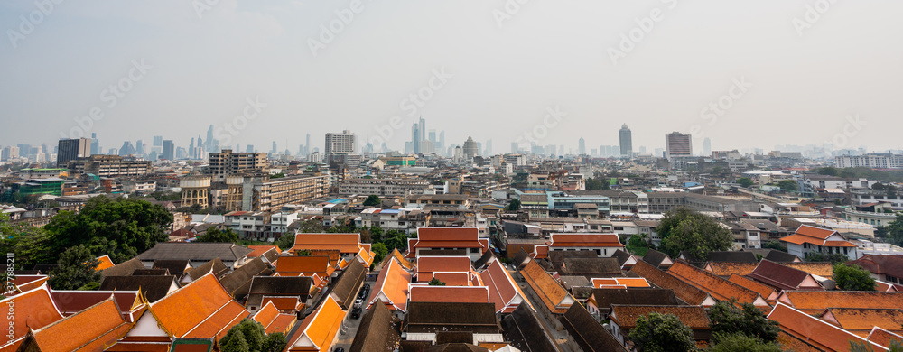 Cityscape, orange roofs in Thailand