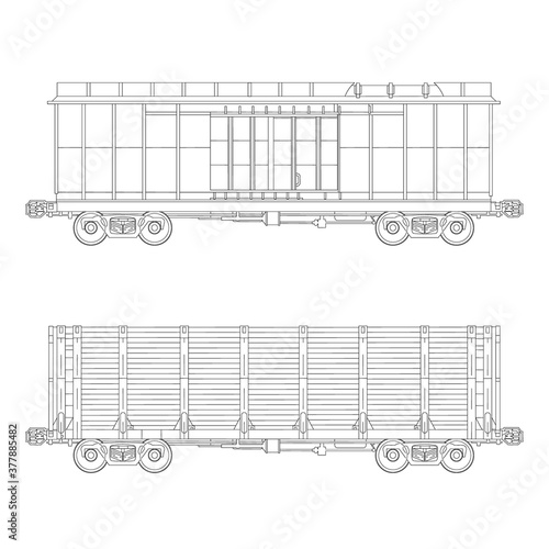 Wagon scheme vector illustration 