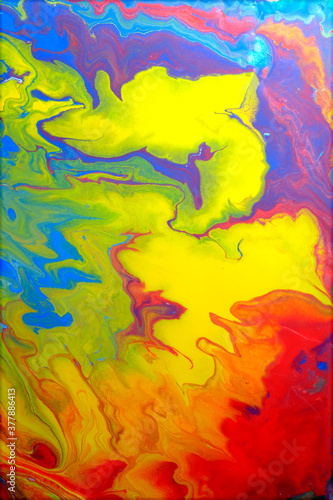 Acrylic paint pouring background, Luxury colors. © CK