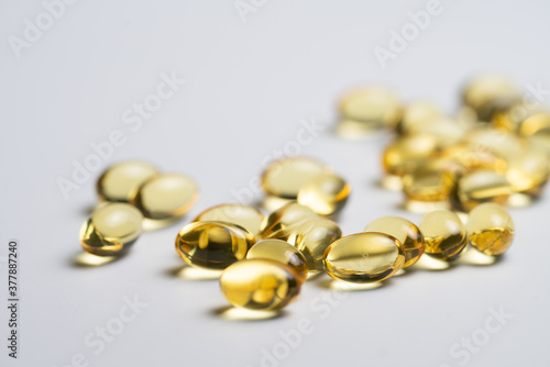 golden Omega 3 fatty acids capsules 