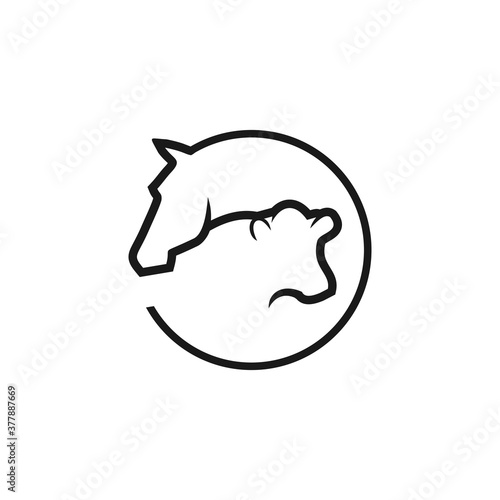 Cow and Horse logo vector