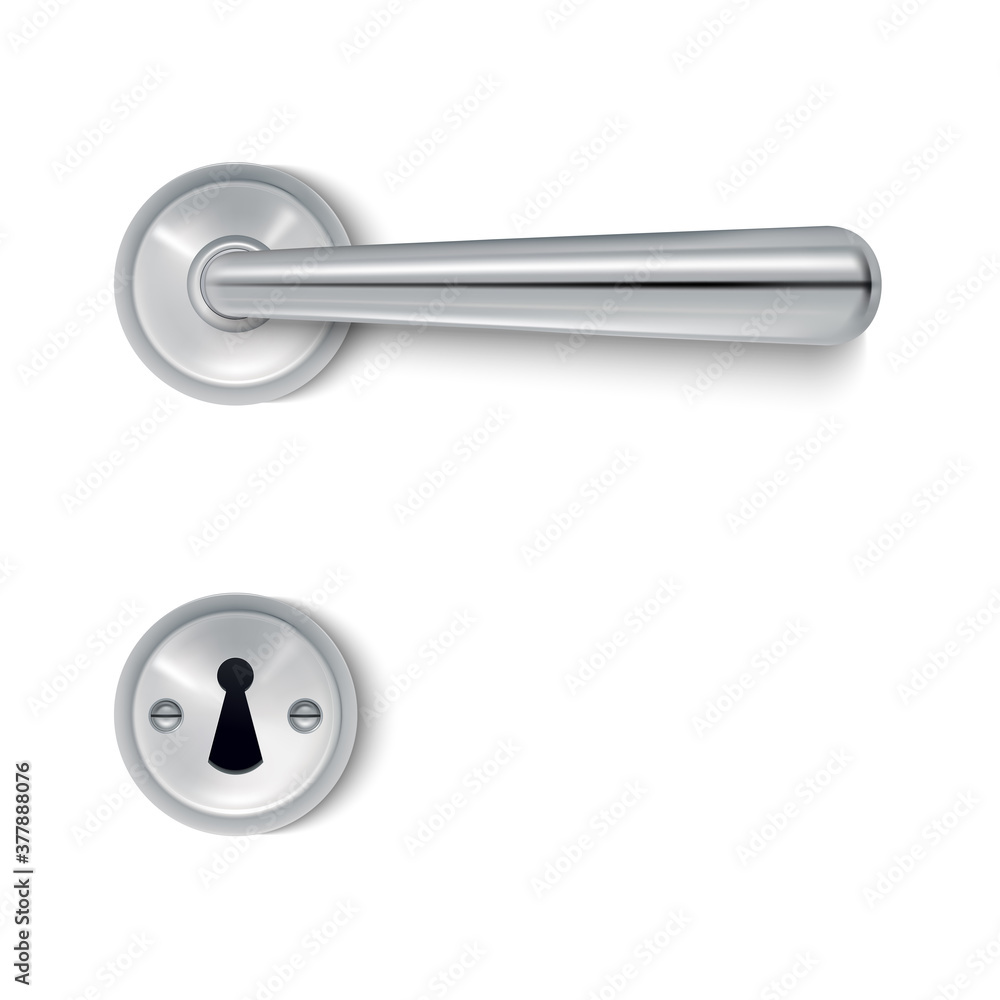 Realistic Detailed 3d Metal Door Handles. Vector Realistic Detailed 3d Metal Door Handles. Vector