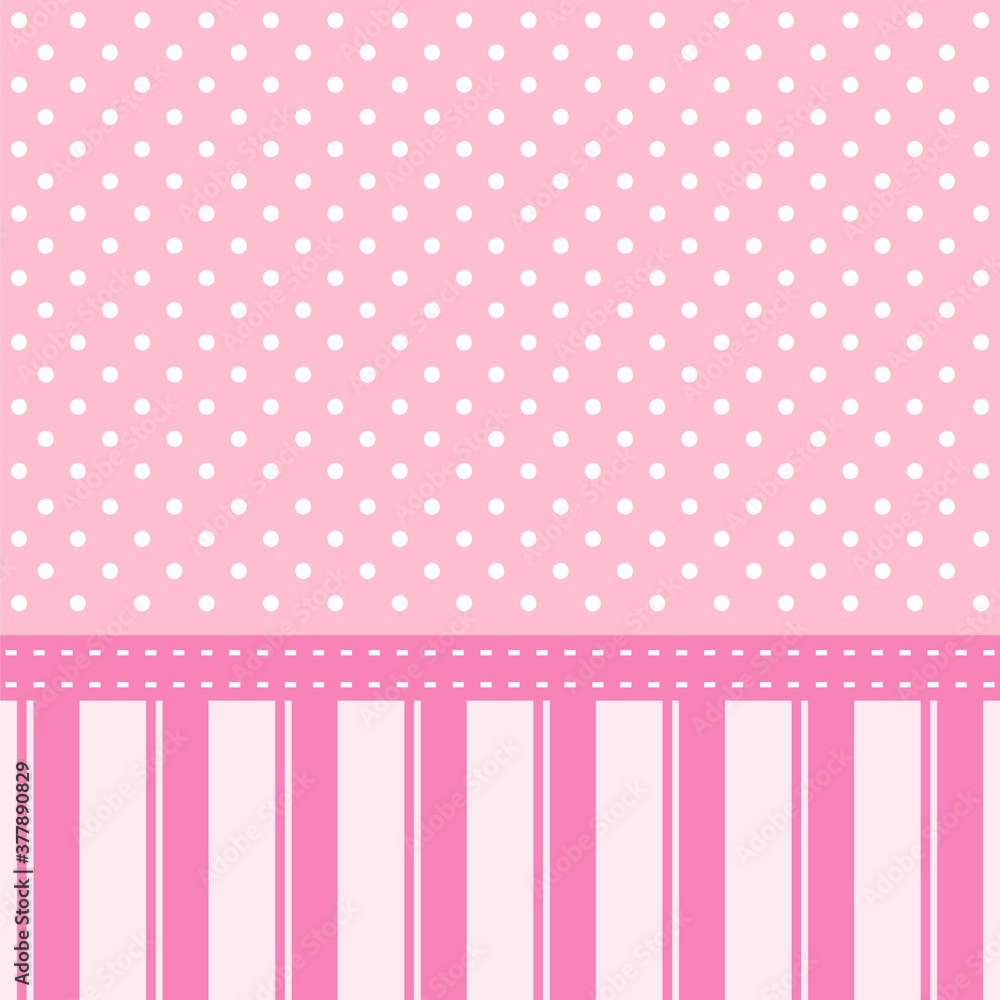 Delicate shades in pink pastel pastels. Stripes and circles on a light pink background. Background for children's design, pattern for fabric, wallpaper. Baby birthday card. Place for text Delicate shades in pink pastel pastels. Stripes and circles on a light pink background. Background for children's design, pattern for fabric, wallpaper. Baby birthday card. Place for text