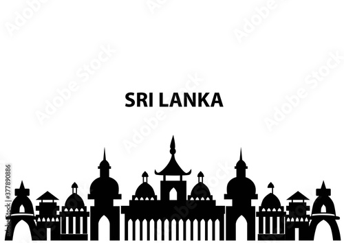 srilankan temple isolated in white background vector illustration