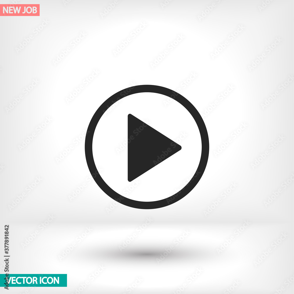Play vector icon , lorem ipsum Flat design Play vector icon , lorem ipsum Flat design