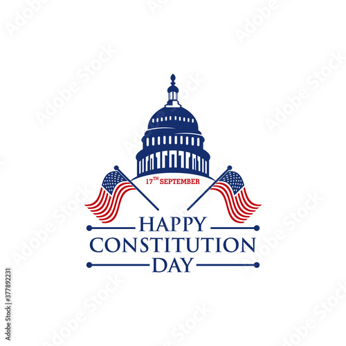 American constitution day badge vector logo icon isolated on white background