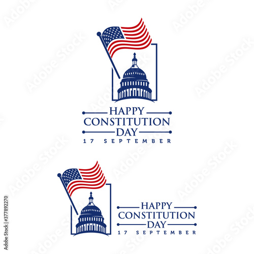 American constitution day badge vector logo icon isolated on white background
