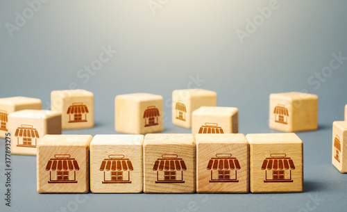 Photos Blocks symbolizing shopping stores