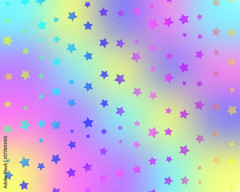 Wallpaper background multicolored stars on a multicolored blurred background