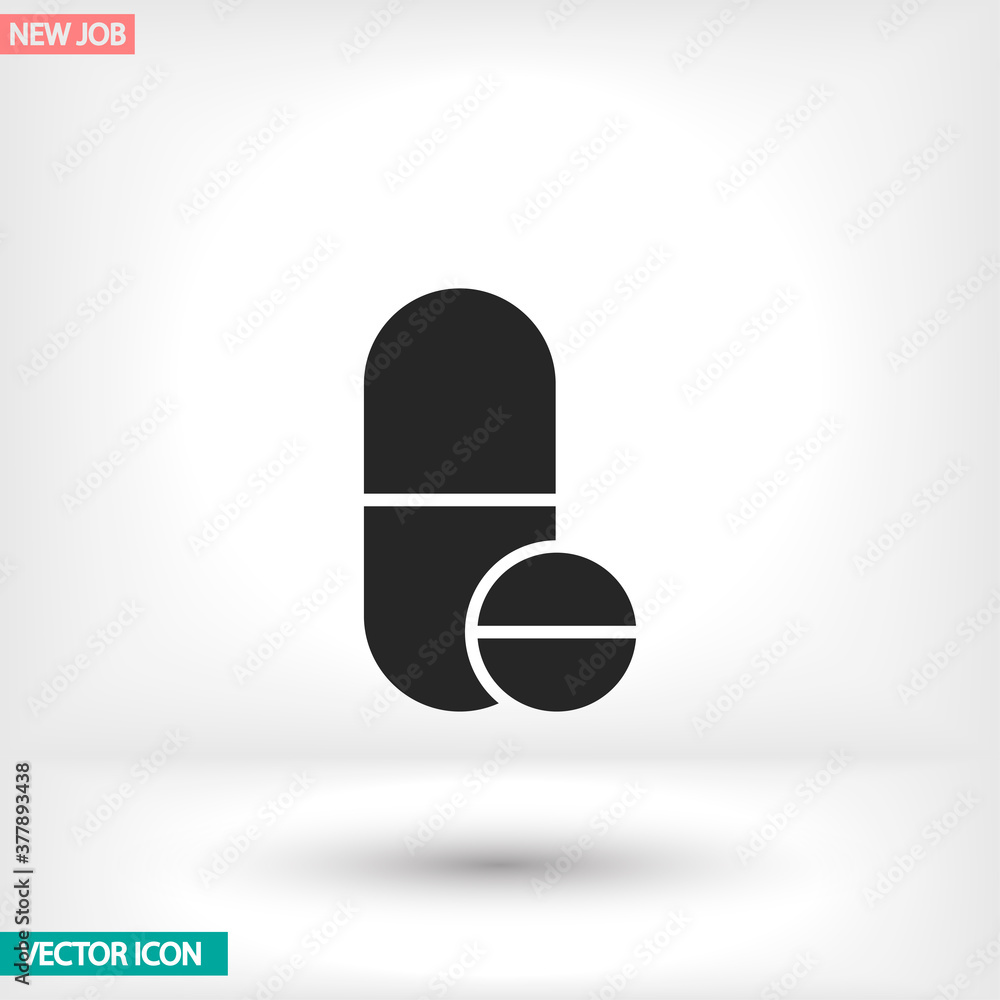 Pills vector icon , lorem ipsum Flat design