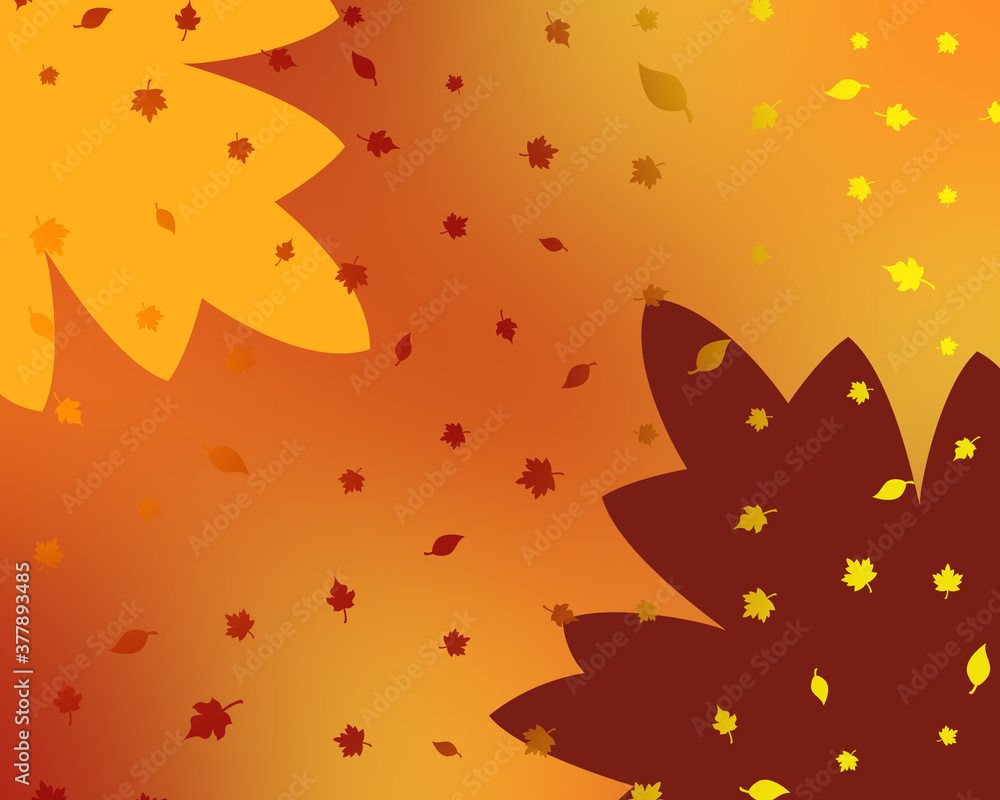 Wallpaper background autumn leaves on yellow red orange background Wallpaper background autumn leaves on yellow red orange background