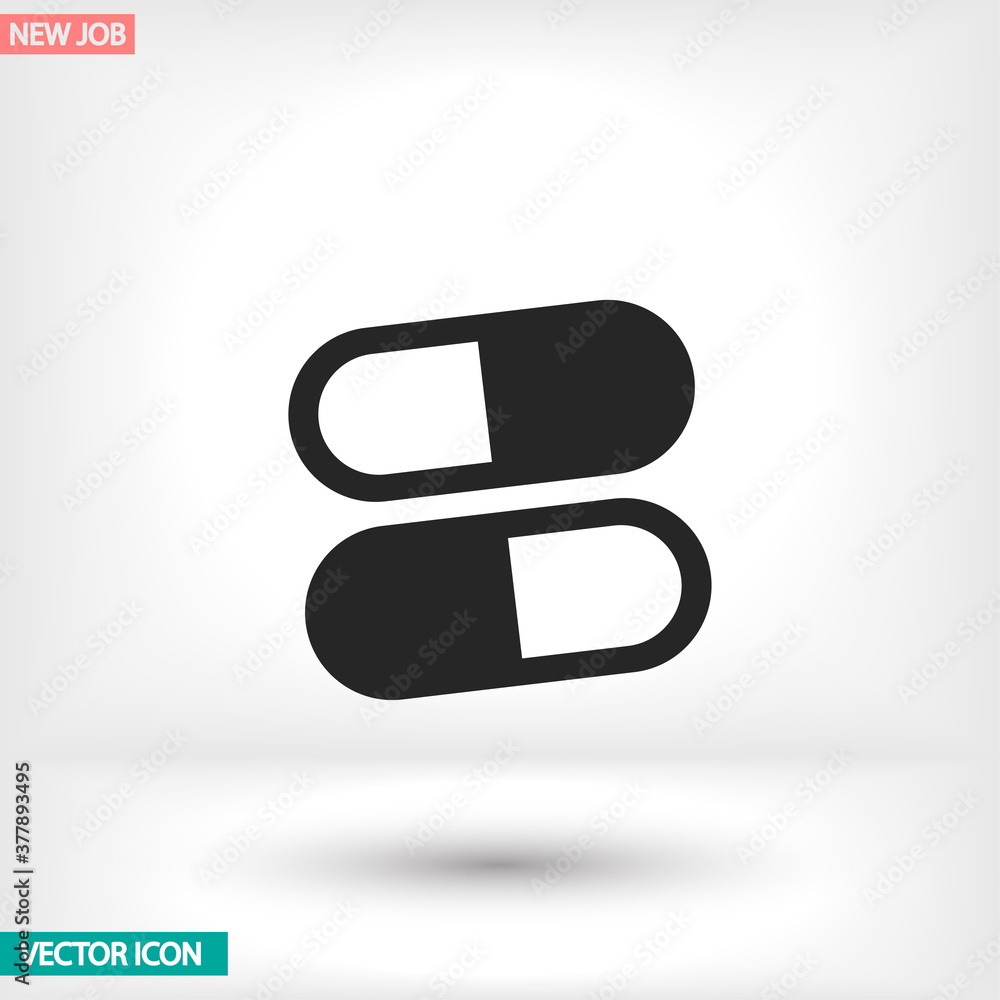Pills vector icon , lorem ipsum Flat design Pills vector icon , lorem ipsum Flat design