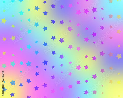 Wallpaper background multicolored stars on a multicolored blurred background