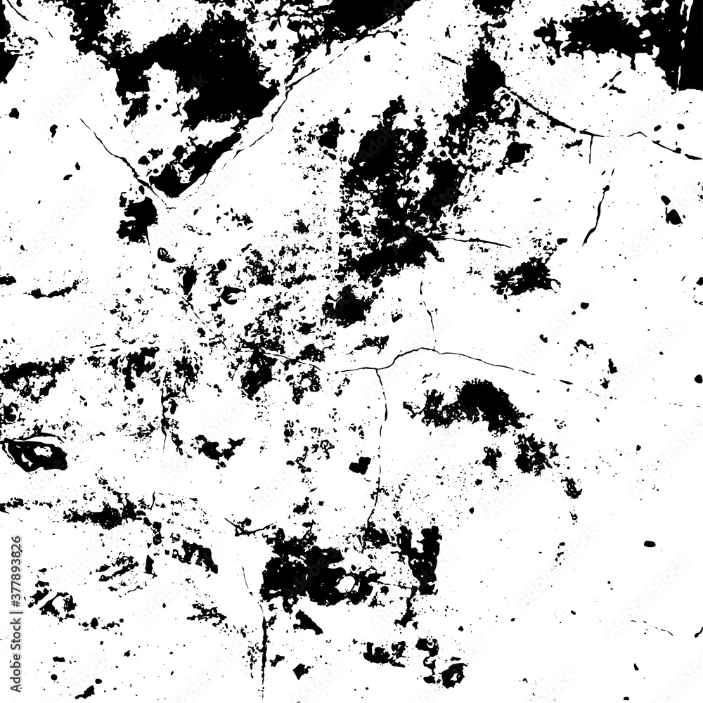 Black grunge texture. Dirty distress grunge effect. Easy to use overlay. Isolated vector dust and splatter.