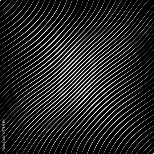 Abstract warped Diagonal Striped Background . Vector curved twisted slanting, waved lines texture