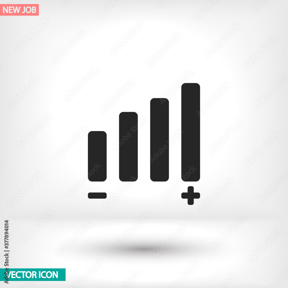 Settings music vector icon , lorem ipsum Flat design