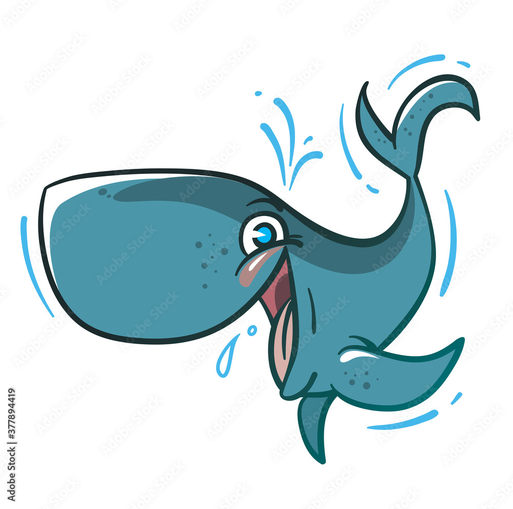 Fototapeta premium funny cartoon baby whale