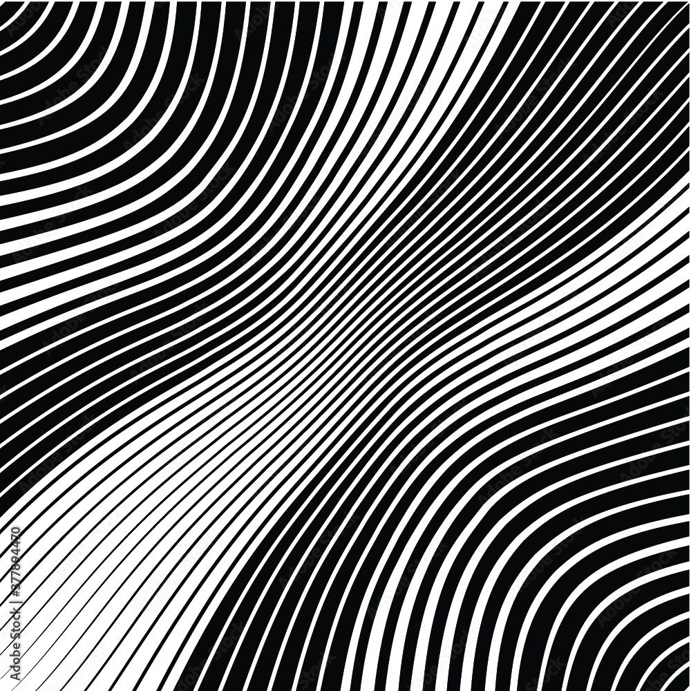 Abstract warped Diagonal Striped Background . Vector curved twisted slanting, waved lines texture Abstract warped Diagonal Striped Background . Vector curved twisted slanting, waved lines texture