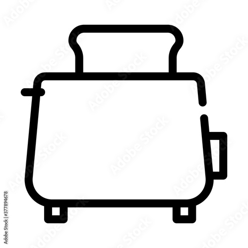 toaster fry bread line icon vector illustration