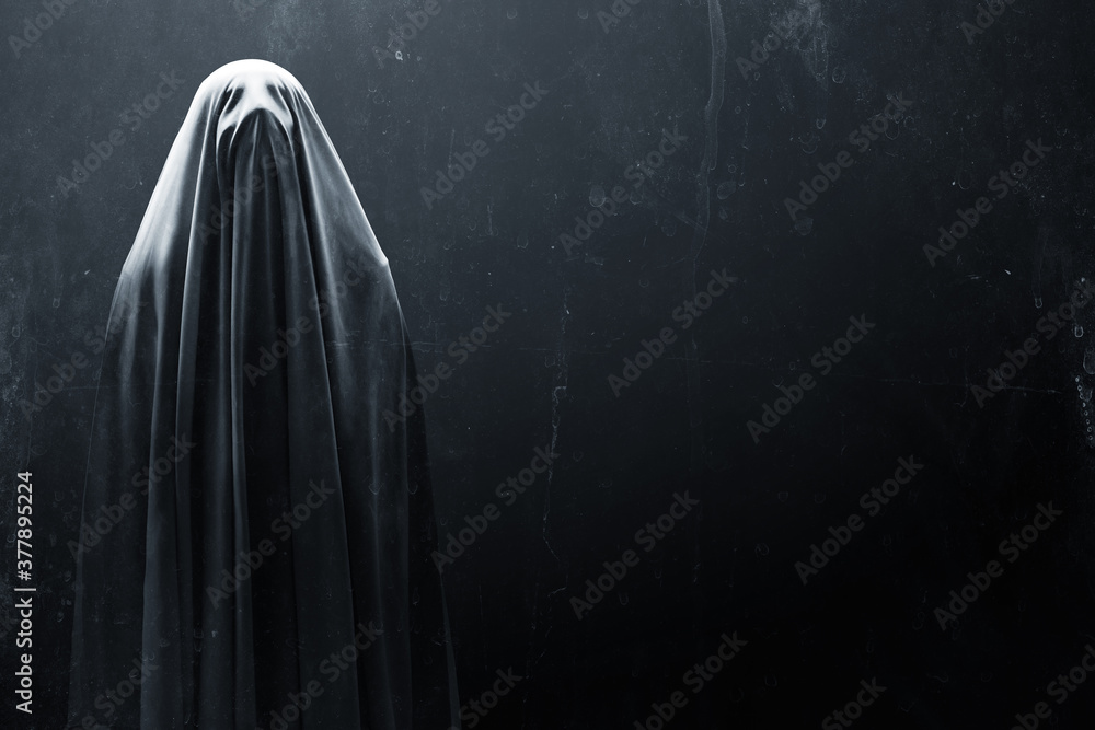 Scary ghost on dark background Scary ghost on dark background
