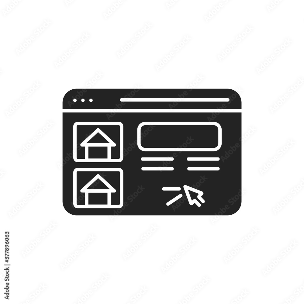 Search house for rental black glyph icon. Real estate website Pictogram for web page, mobile app, promo. UI UX GUI design element. Search house for rental black glyph icon. Real estate website Pictogram for web page, mobile app, promo. UI UX GUI design element.