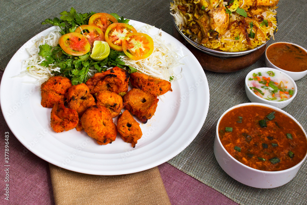 Chicken Kebabs & Chicken Biryani Chicken Kebabs & Chicken Biryani
