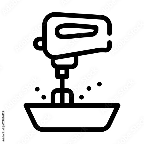 mixer kitchen tool line icon vector illustration