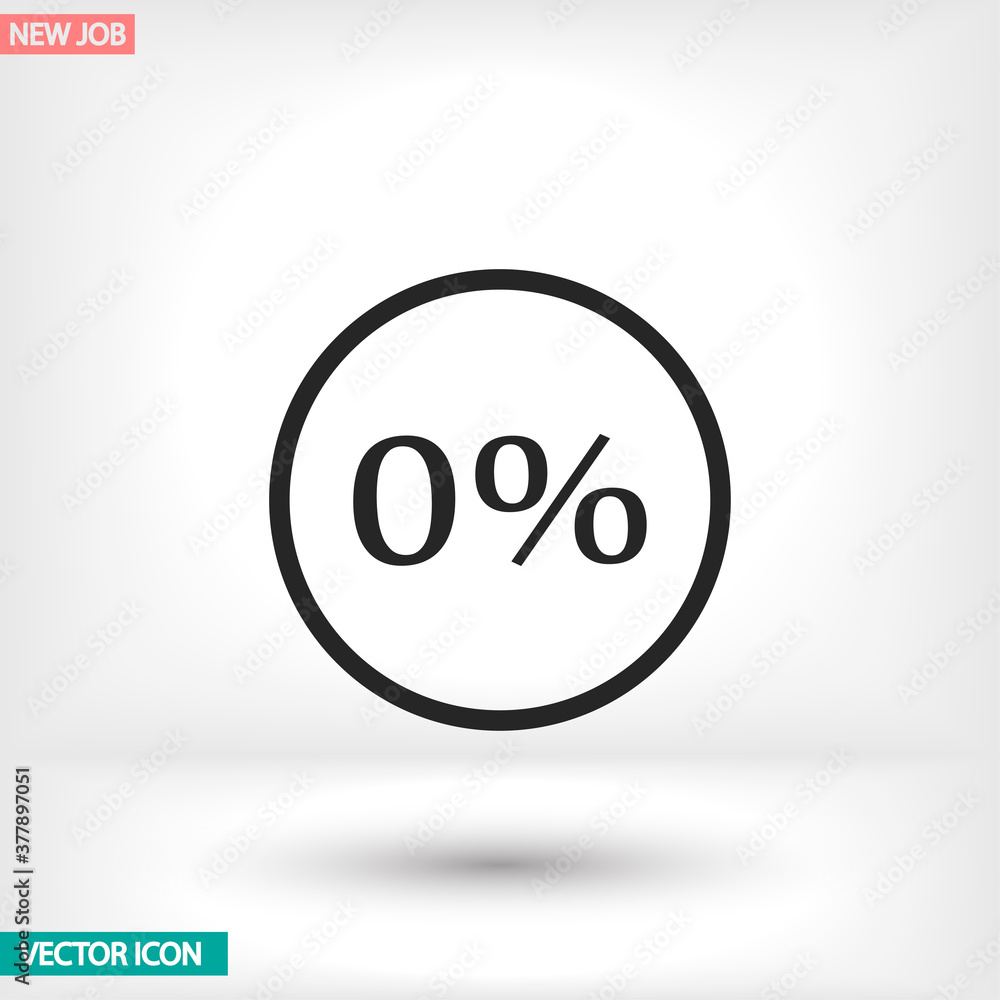 Vector icon 0 percent , lorem ipsum Flat design Vector icon 0 percent , lorem ipsum Flat design