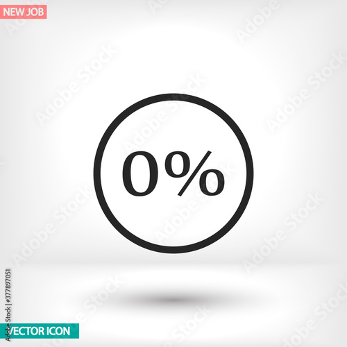 Vector icon 0 percent , lorem ipsum Flat design