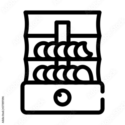 dryer for vegetables and fruits line icon vector illustration
