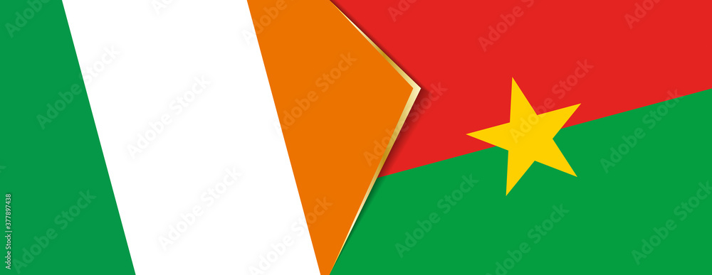 Ireland and Burkina Faso flags, two vector flags. Ireland and Burkina Faso flags, two vector flags.