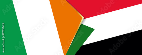 Ireland and Sudan flags, two vector flags.