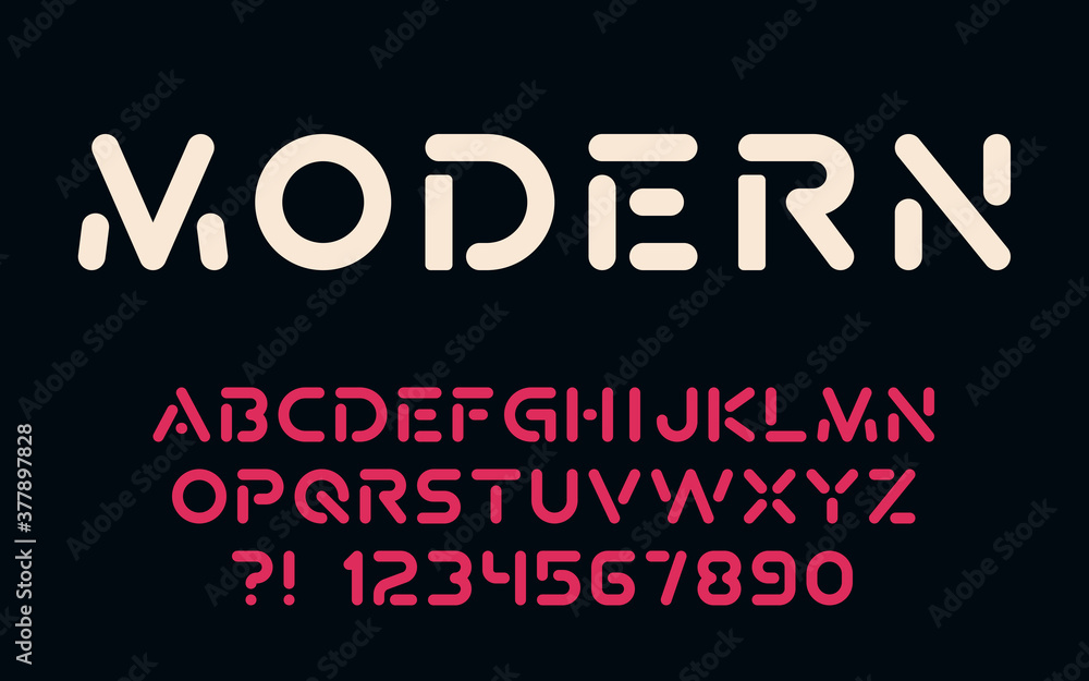 Geometric technology font Modern sport design