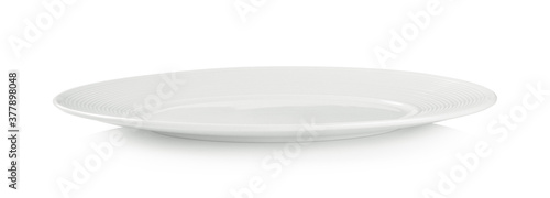 empty white plate on white background