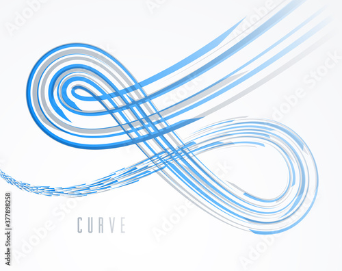 Future technology and science vector abstract background with 3D line elements in perspective, dynamic motion connection theme, template for ads or poster or cover.