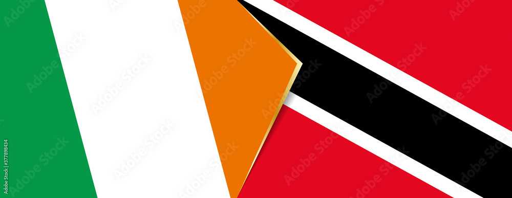 Ireland and Trinidad and Tobago flags, two vector flags. Ireland and Trinidad and Tobago flags, two vector flags.