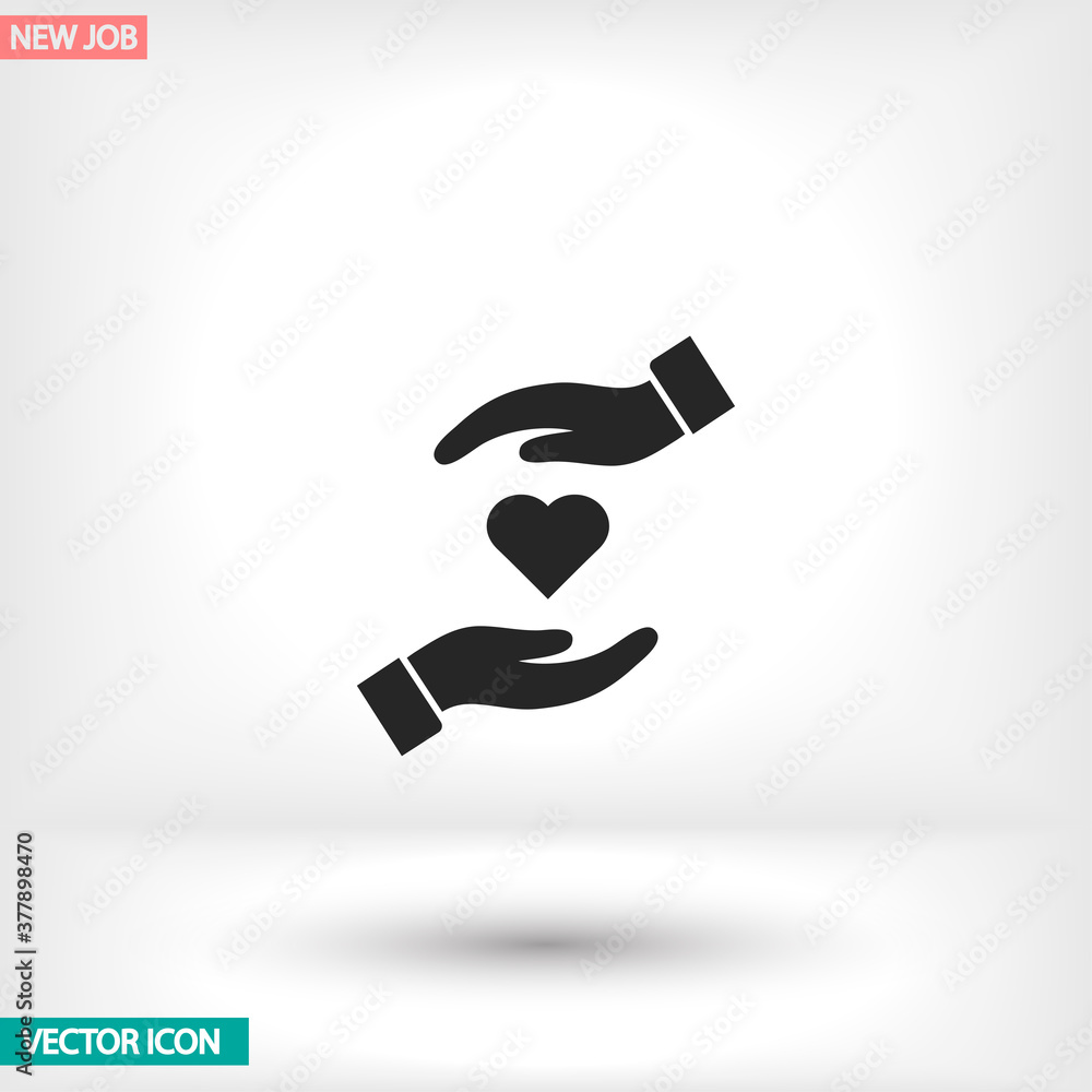 heart in hand icon , lorem ipsum Flat design heart in hand icon , lorem ipsum Flat design
