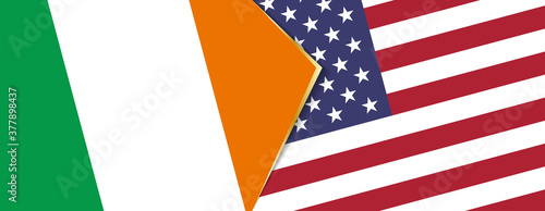 Ireland and USA flags, two vector flags.